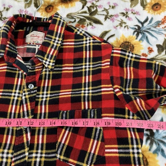 Vintage Cambridge Flannel Shirt Mens XL Red Plaid Button Up Lumberjack - Picture 2 of 5